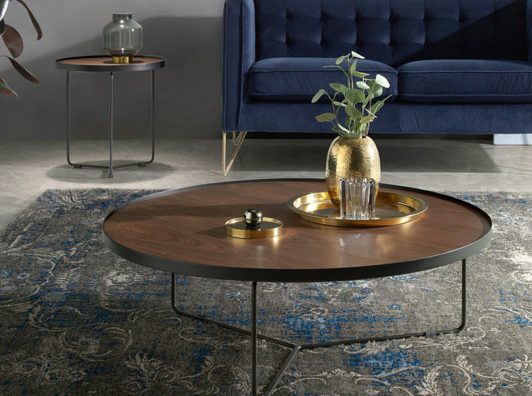 Centre table with a metallic structure and Walnut cover - Angel Cerdá S.L