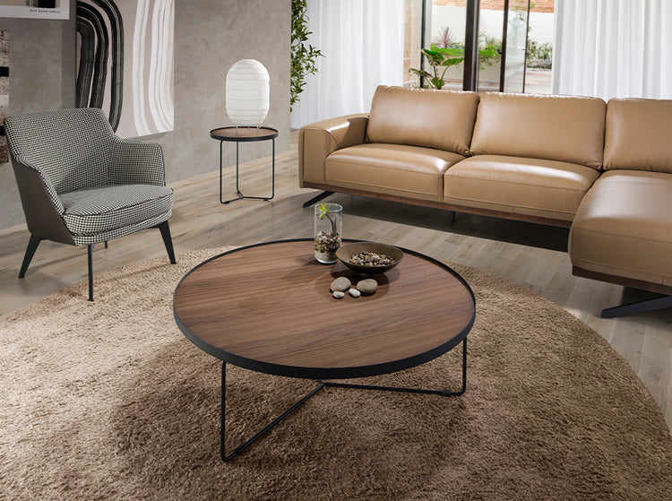 Centre table with a metallic structure and Walnut cover - Angel Cerdá S.L