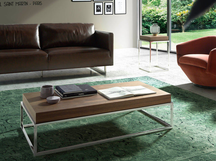 Coffee table with chromed steel structure and Mdf cover - Angel Cerdá S.L
