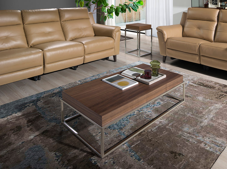 Coffee table with chromed steel structure and Mdf cover - Angel Cerdá S.L