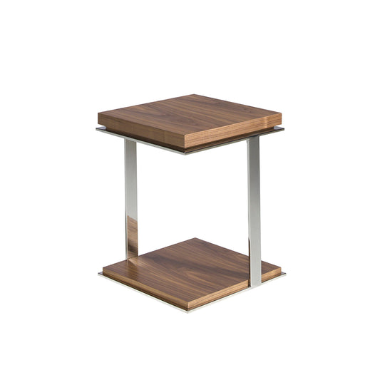 Steel corner table and Walnut-veneered wooden cover - Angel Cerdá S.L