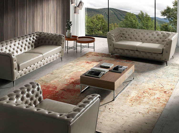 Coffee table in walnut veneer with chrome plated steel legs - Angel Cerdá