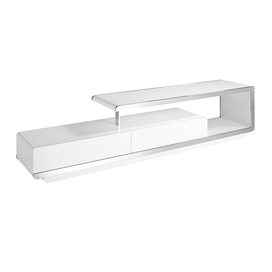Lacquered Mdf TV unit with stainless steel front - Angel Cerdá S.L
