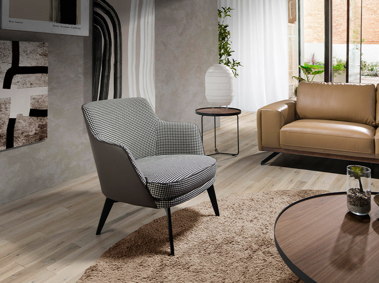 Upholstered armchair with epoxy painted steel structure - Angel Cerdá S.L