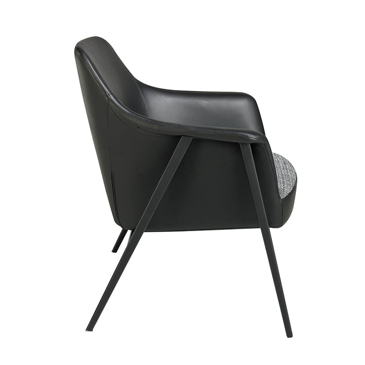Upholstered fabric and eco-leather armchair with black steel structure - Angel Cerdá