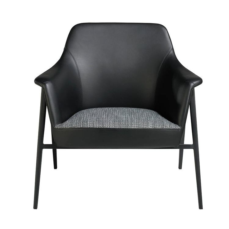 Upholstered fabric and eco-leather armchair with black steel structure - Angel Cerdá