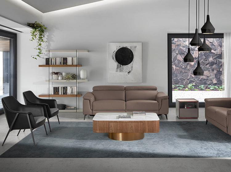 Upholstered fabric and eco-leather armchair with black steel structure - Angel Cerdá