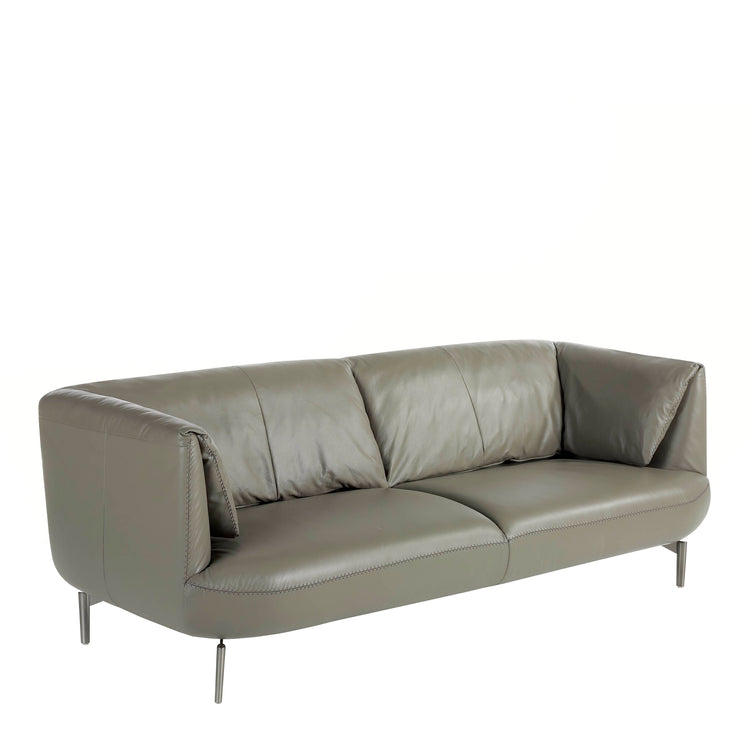 3 seat sofa leather upholstered with polished steel legs - Angel Cerdá S,L