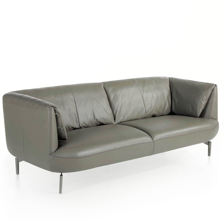 3 seat sofa leather upholstered with polished steel legs - Angel Cerdá S,L