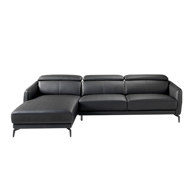 Chaise longue sofa upholstered in leather and stainless - Angel Cerdá S.L