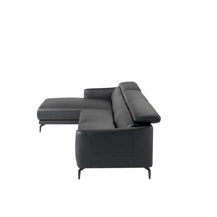 Chaise longue sofa upholstered in leather and stainless - Angel Cerdá S.L