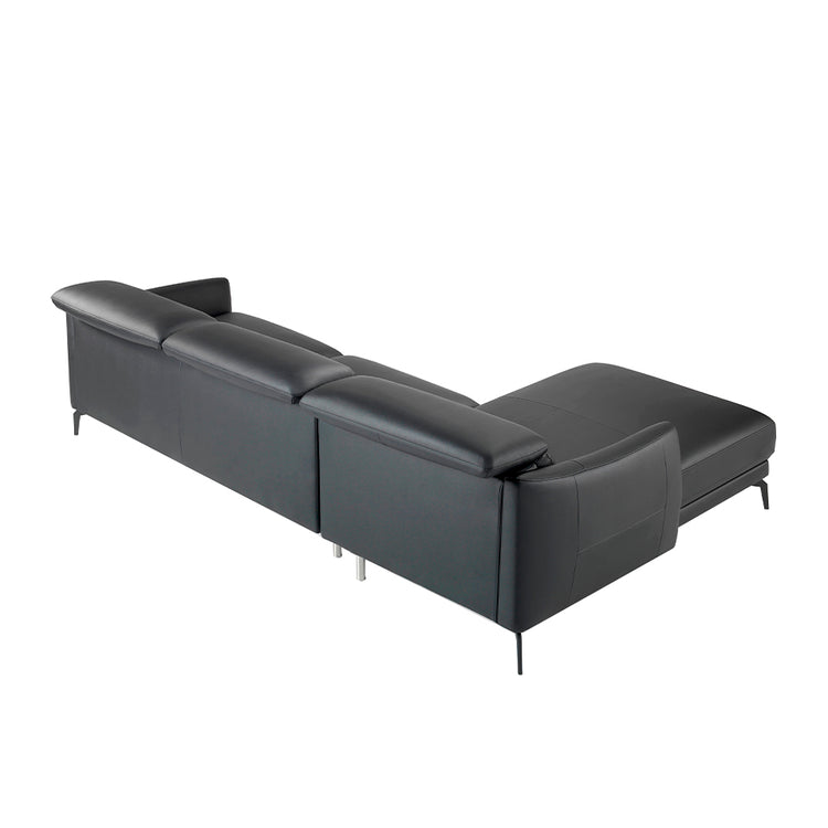 Chaise longue sofa upholstered in leather and stainless - Angel Cerdá S.L