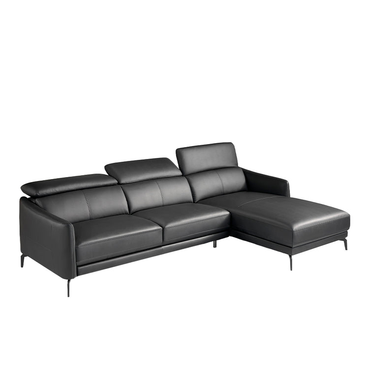 Chaise longue sofa upholstered in leather and stainless - Angel Cerdá S.L