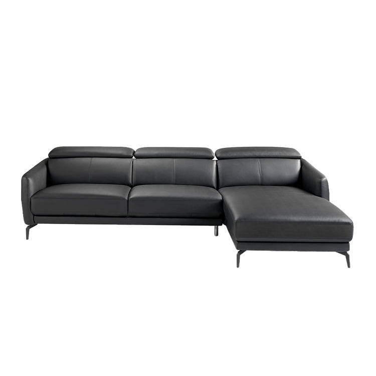 Chaise longue sofa upholstered in leather and stainless - Angel Cerdá S.L