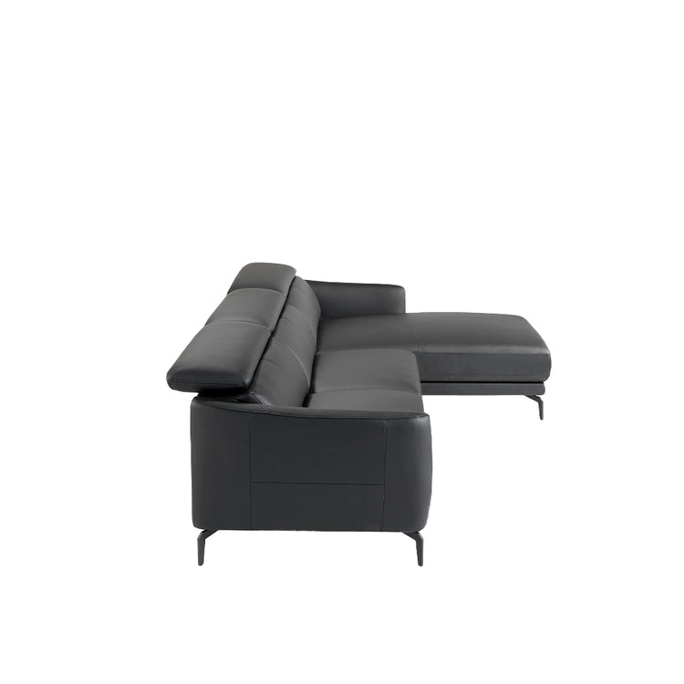 Chaise longue sofa upholstered in leather and stainless - Angel Cerdá S.L