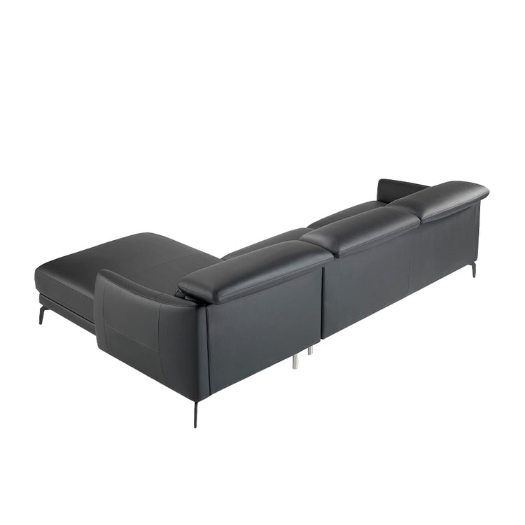 Chaise longue sofa upholstered in leather and stainless - Angel Cerdá S.L
