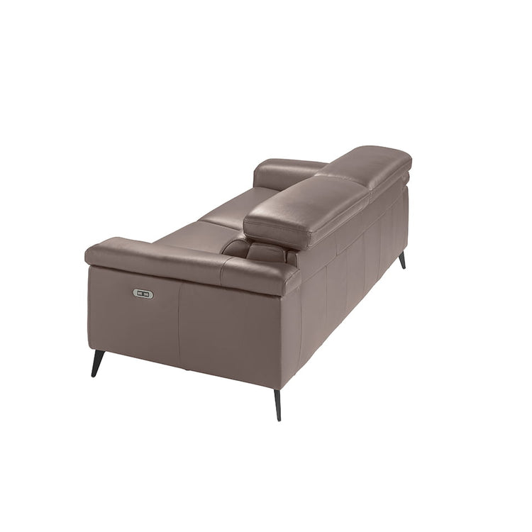 3 seater sofa upholstered in mink colour and black walnut wood finish - Angel Cerdá