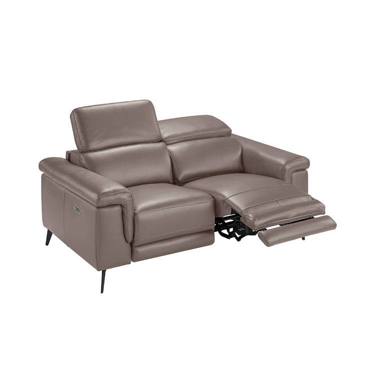 2 seater sofa uphlolstered in mink colour and black walnut wood finish - Angel Cerdá
