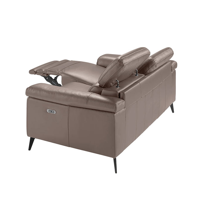 2 seater sofa uphlolstered in mink colour and black walnut wood finish - Angel Cerdá