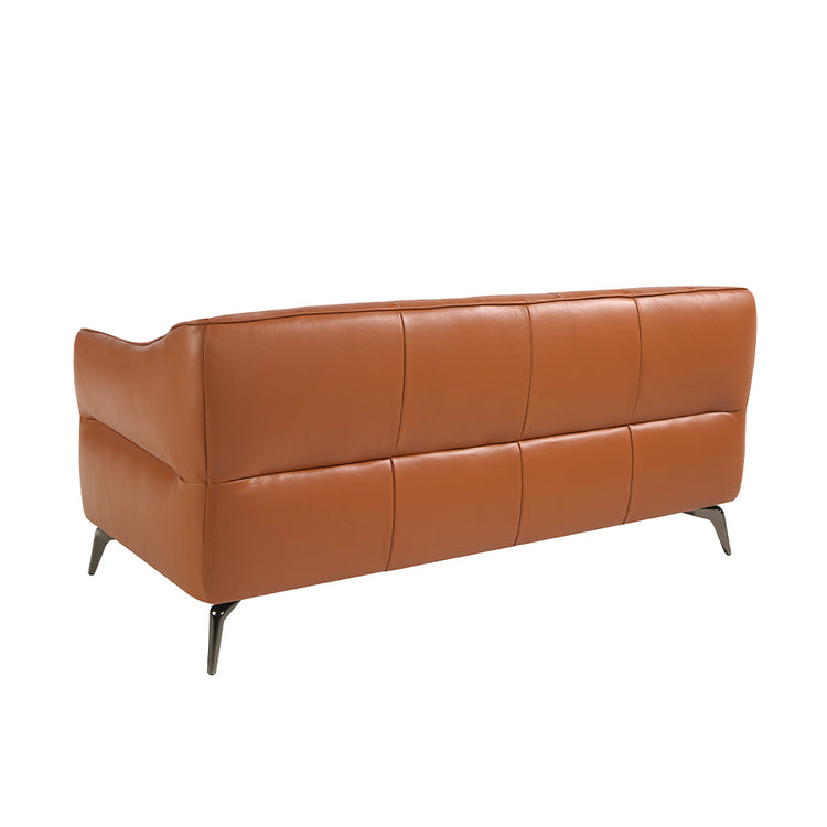 2 seater sofa upholstered in capitoné with brown beef orgien leather-Angel Cerdá