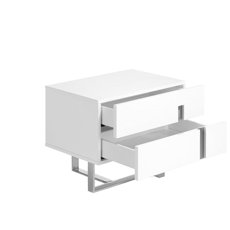 Night table in lacquered Mdf with stainless steel frame - Angel Cerdá S.L