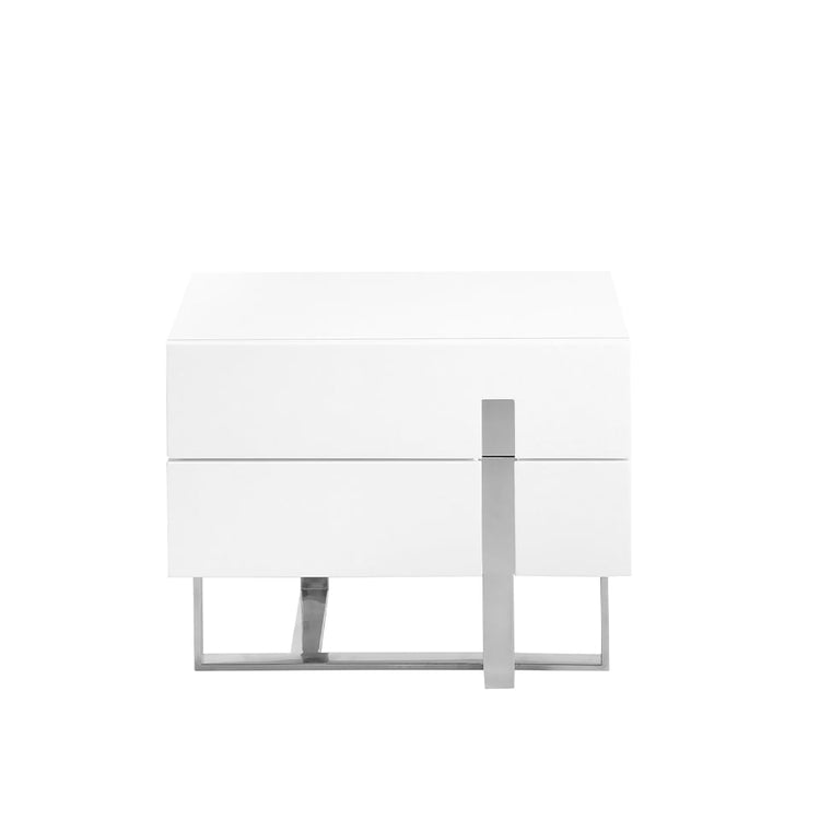 Night table in lacquered Mdf with stainless steel frame - Angel Cerdá S.L