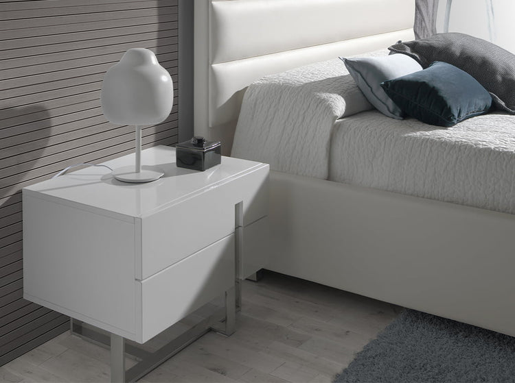 Night table in lacquered Mdf with stainless steel frame - Angel Cerdá S.L