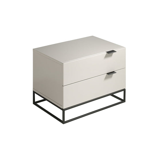 Night table in lacquered Mdf with black steel structure - Angel Cerdá S.L