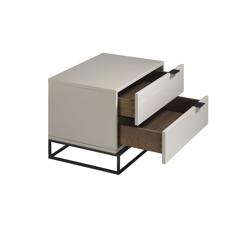 Night table in lacquered Mdf with black steel structure - Angel Cerdá S.L