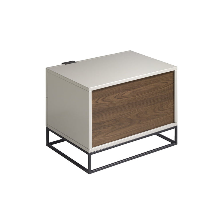 Night table in lacquered Mdf with black steel structure - Angel Cerdá S.L