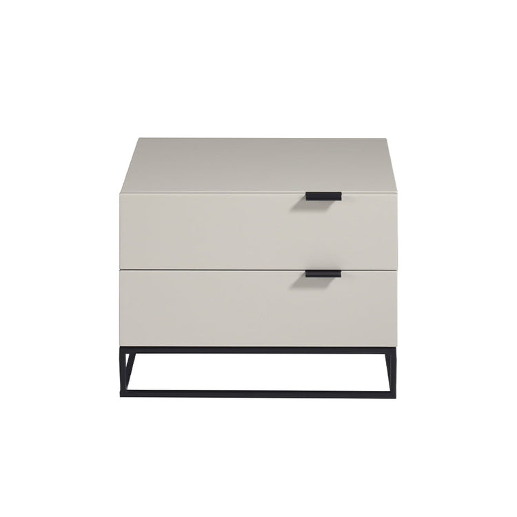 Night table in lacquered Mdf with black steel structure - Angel Cerdá S.L