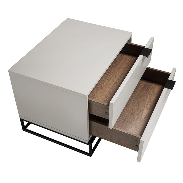 Night table in lacquered Mdf with black steel structure - Angel Cerdá S.L