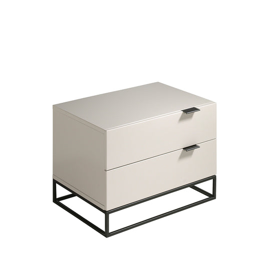 Night table in lacquered Mdf with black steel structure - Angel Cerdá S.L