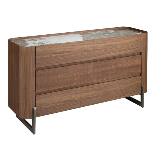 Chest of drawers walnut and dark metallic steel - Angel Cerdá