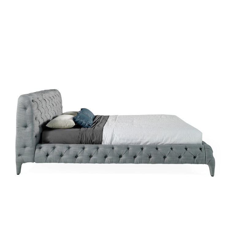 Bed upholstered in grey fabric for 180 x 200 mattress - Angel Cerdá S.L