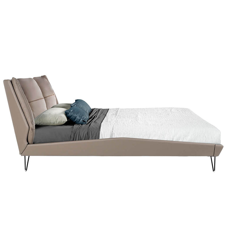 King size bed upholstered with black painted steel legs - Angel Cerdá S.L