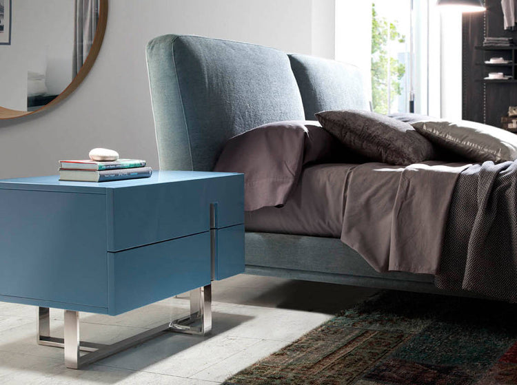 Night table in lacquered Mdf with stainless steel frame - Angel Cerdá S.L