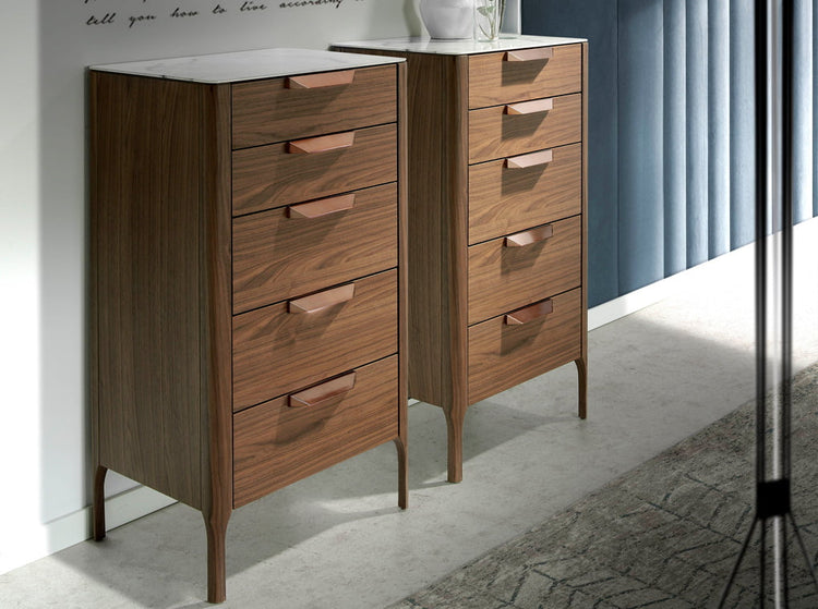 5-drawer chiffonier made of walnut-veneered wood - Angel Cerdá S.L