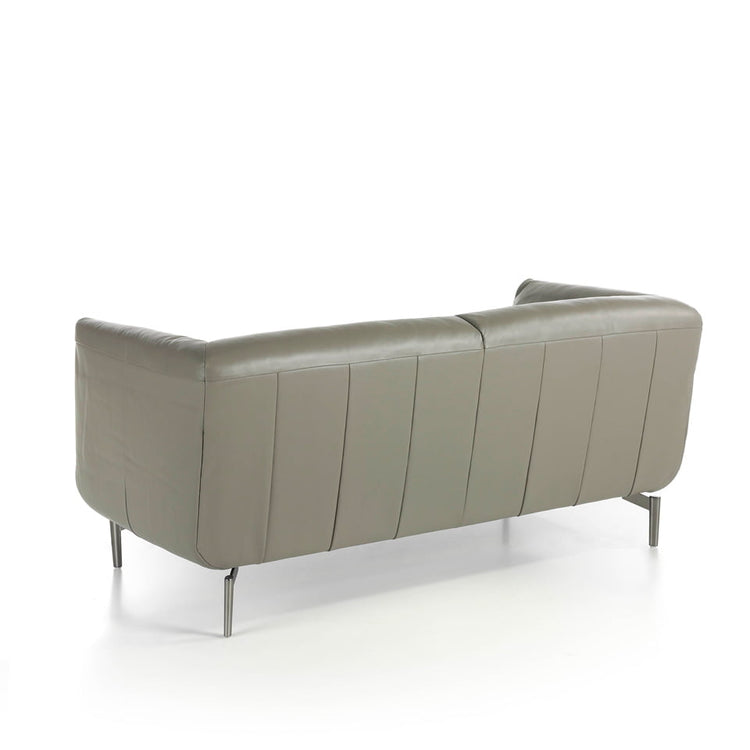2 seat sofa leather upholstered with polished steel legs - Angel Cerdá S.L