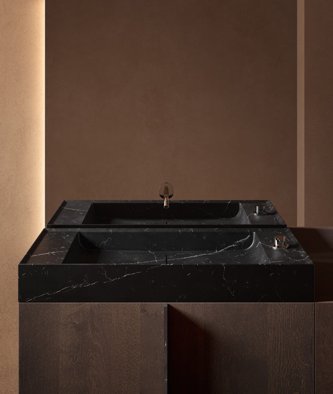 Paral(Marquina black marble) Washbasin by INBANI