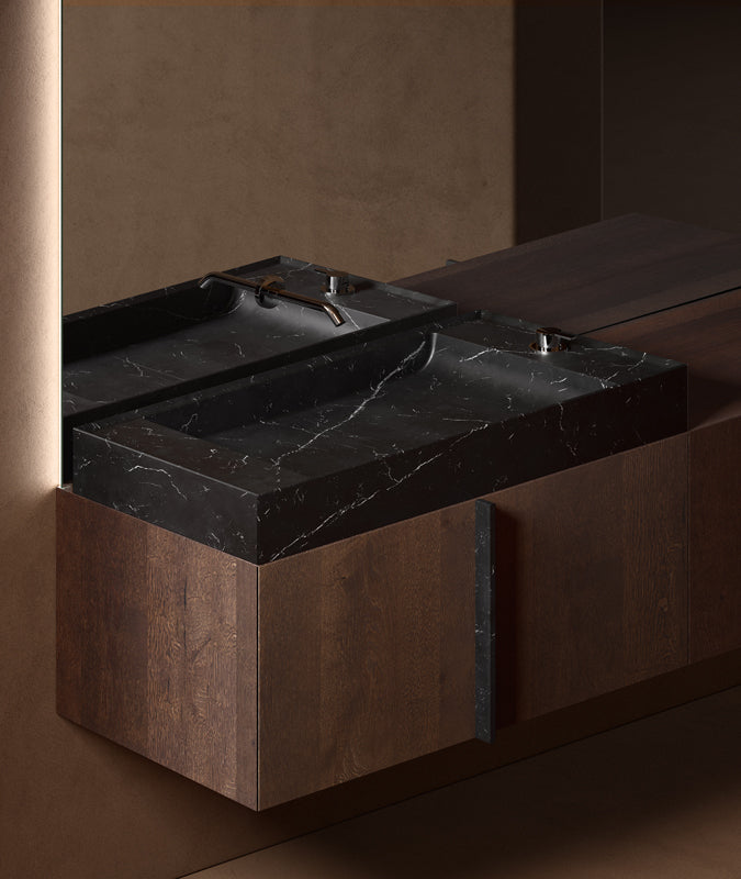 Paral(Marquina black marble) Washbasin by INBANI