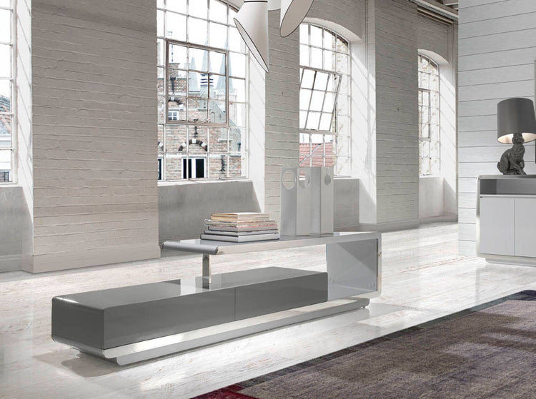 Lacquered Mdf TV unit with stainless steel front - Angel Cerdá S.L