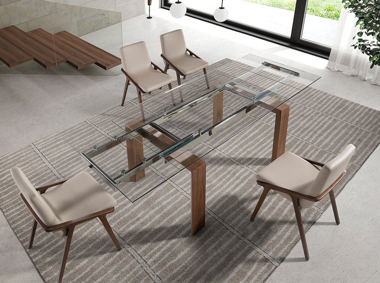 Extendible dining table with tempered glass - Angel Cerdá S.L