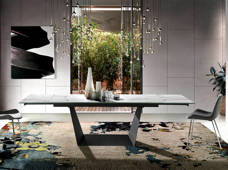 Extendable dining table with porcelain marble tops - Angel Cerdá, S.L.