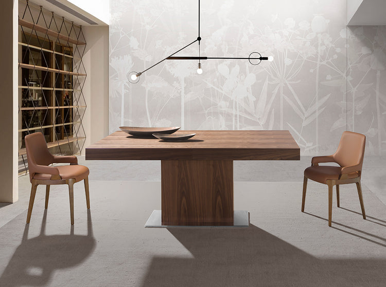 Rectangular extendible dining table in walnut - Angel Cerdá S.L