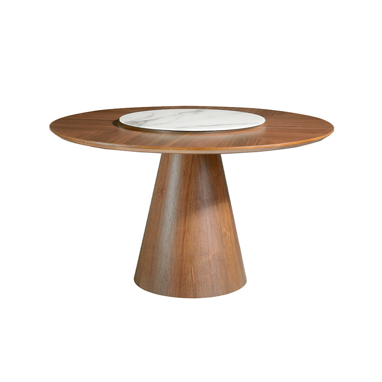 Dining table with a fiberglass base and walnut top - Angel Cerdá, S.L.