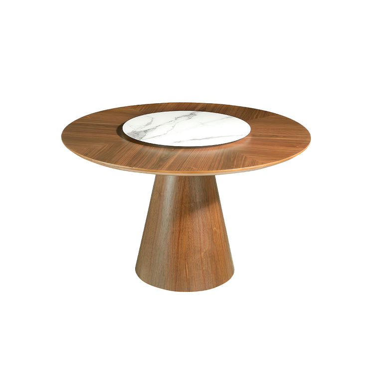 Dining table with a fiberglass base and walnut top - Angel Cerdá, S.L.