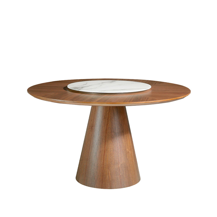 Dining table with a fiberglass base and walnut top - Angel Cerdá, S.L.