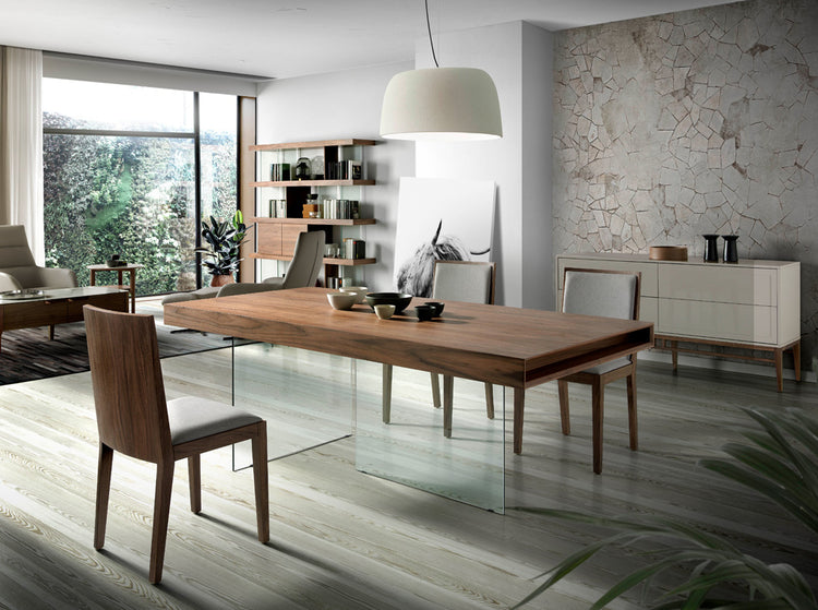 Dining table with walnut-veneered MDF top - Angel Cerdá, S.L.