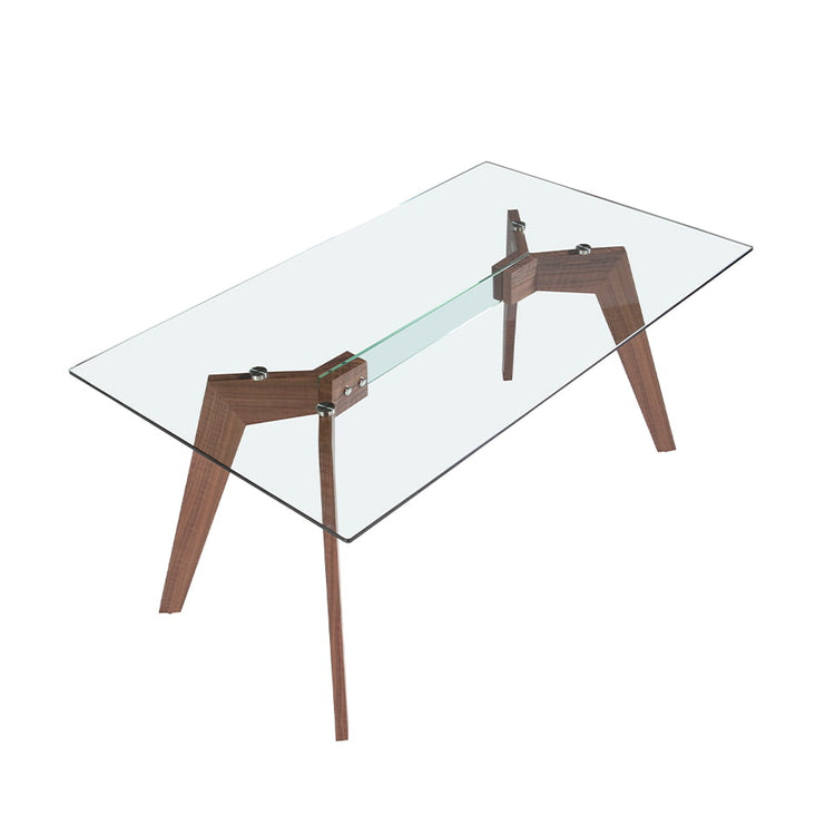 Dining table with walnut veneered wood legs - Angel Cerdá S.L